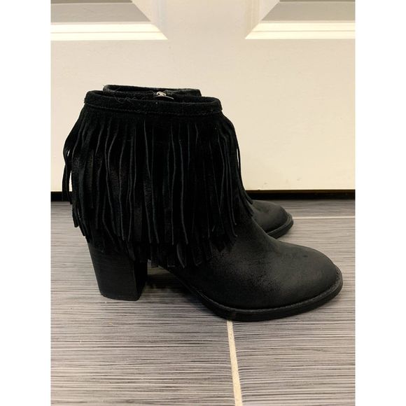 Azura European Luxury Bernat Suede Fringe Western Booties Size EU 37 / US 6.5-7 - Picture 1 of 9